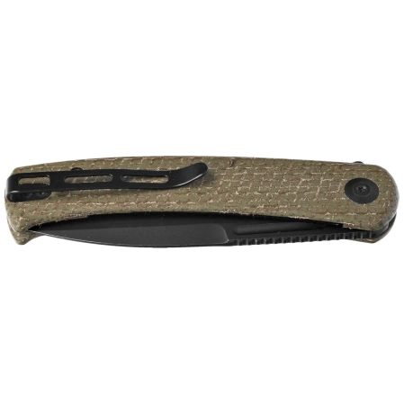 Civivi Knife Caetus Green Burlap Micarta, Black Stonewashed 14C28N (C21025C-3)