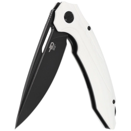 Bestech Knife Ornetta White G10, Black Stonewashed D2 by Kombou (BG50E)