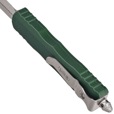 Microtech Dirac D/E OTF Knife Emerald Green Aluminum, Stonewashed by Tony Marfione (225-10EG)