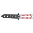 Third Decor Habitat Balisong Training Knife White/Red Aluminium, Black 420 (K2813-2)