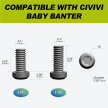 Civivi Stonewashed Gray Titanium clip and screw set for Civivi Baby Banter (T003A)