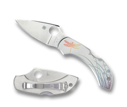 Nóż składany Spyderco Dragonfly Tattoo Stainless, Satin Plain VG-10 by Sal Glesser (C28PT)