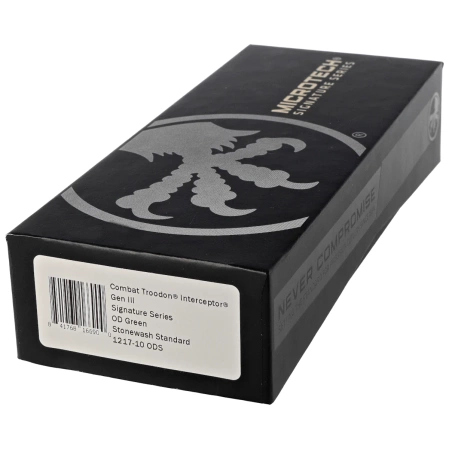 Microtech Combat Troodon Gen III Interceptor Signature OTF Knife OD Green Aluminum, Stonewashed M390MK by Tony Marfione (1217-10ODS)