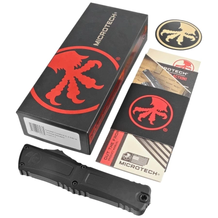 Nóż automatyczny OTF Microtech Combat Troodon Gen III D/E Black Aluminium, Tactical M390MK by Tony Marfione (1142-1T)