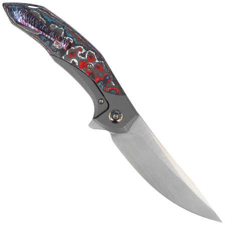 Nóż składany WE Knife Merata LE No 207/310 Titanium / Nebula Fat Carbon Fiber, Hand Rubbed Satin CPM 20CV by Anton Tkachenko (WE22008B-2)