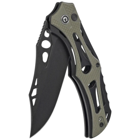 Civivi Biophase Knife Black Aluminum/OD Green G10, Black Stonewashed Nitro-V (C23083C-2)