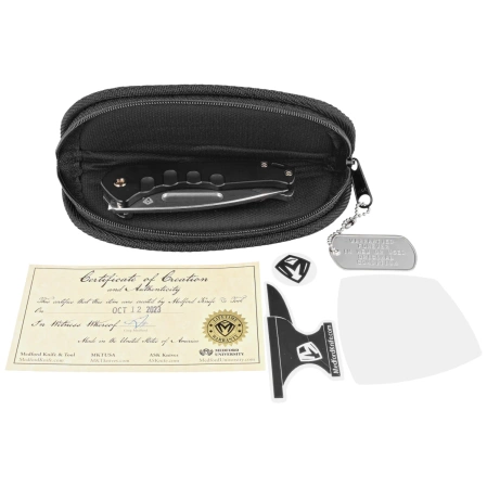 Nóż składany Medford Praetorian Swift FL Flipper Tumbled Tanto, Black Handle, Bronze HW/Clip, S45VN (MKFF2064TT-42TM-T1C1-Q4)