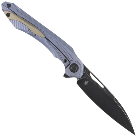 Bestech Wibra Blue Titanium, Black Stonewashed M390 by Kombou Knife (BT2001C)