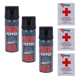 Zestaw 3x Gaz pieprzowy Sharg Graphite Gel 3mln 50ml i 3x Chusteczka Dekont