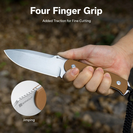 Nóż Sencut Toxodon Brown G10, Stonewashed 9Cr18MoV (S24036-3)