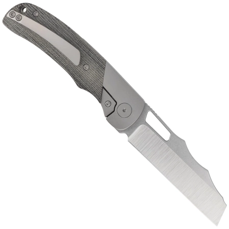 Nóż składany Bestech Syn Grey Titanium / Black Canvas Micarta, Hand Rubbed Stonewashed / Satin Elmax by Evolved EDC (BT2306B)