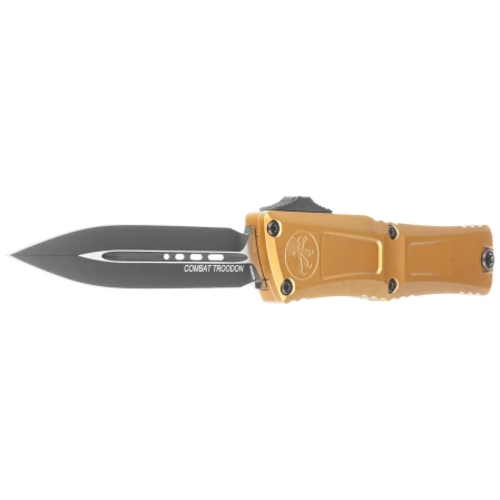 Nóż automatyczny OTF Microtech Combat Troodon Gen III D/E Tan Aluminium, Black M390MK by Tony Marfione (1142-1TA)
