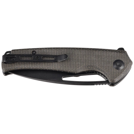 Nóż składany Sencut Mims Dark Green Canvas Micarta, Black Stonewashed 9Cr18MoV (S21013-3)