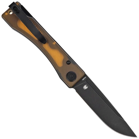 Nóż składany Kubey Akino Yellow Ultem, Blackwashed 14C28N by Tiguass (KU2102H)