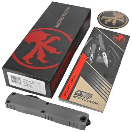 Nóż automatyczny OTF Microtech Ultratech Gen III ZBP D/E Natural Clear Aluminium, Black M390MK by Tony Marfione (1122-1NC)