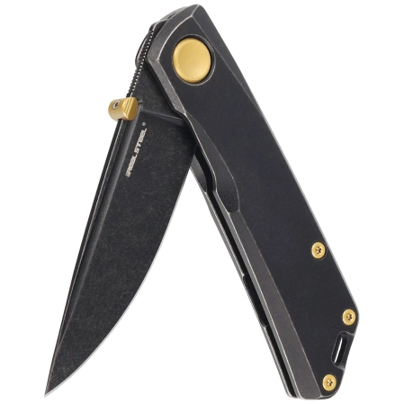 Nóż składany Real Steel Luna Boost Blackout Black Titanium, Blackwashed N690 by Poltergeist Works (7072)