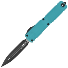Nóż automatyczny OTF Microtech Ultratech Gen IV D/E Cyan Aluminium, Black M390MK by Tony Marfione (11224-1CN)