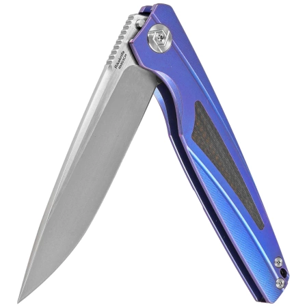 RikeKnife 803CH Blue Titanium/Carbon Fiber, Satin M390 by Richard Wu (RK803CH-B)