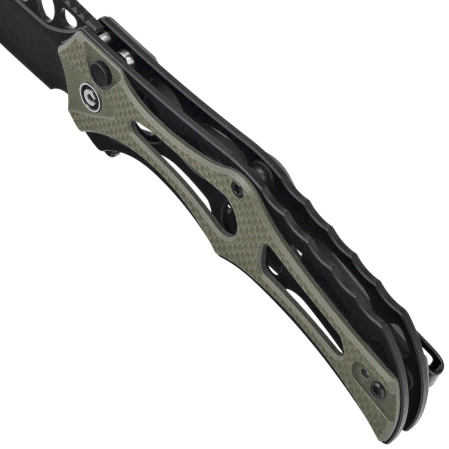 Civivi Biophase Knife Black Aluminum/OD Green G10, Black Stonewashed Nitro-V (C23083C-2)