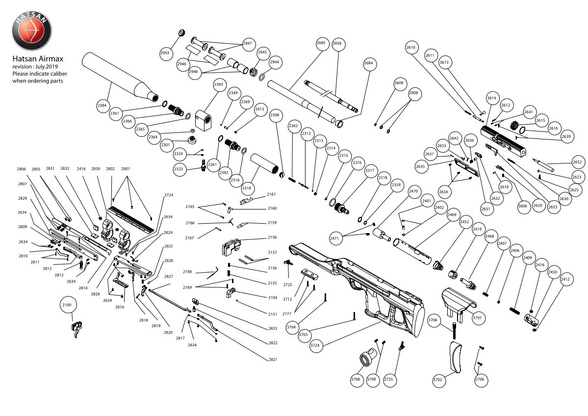Sworzeń zwalniania do wiatrówki Hatsan AT44, Airmax, Nova, Gladius, Trophy (2618)