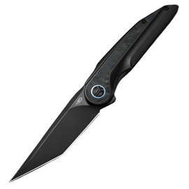 Nóż składany Bestech Blind Fury Black Stonewashed Titanium / Blue Marble CF, Black Stonewashed M390 by Kombou (BT2303F)