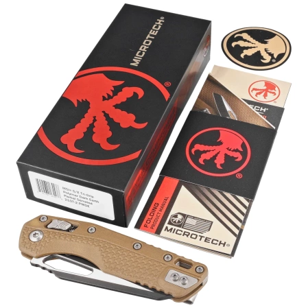 Nóż składany Microtech MSI S/E Ram-Lok Dark Earth Tri-Grip Polymer, Black P/S M390MK by Tony Marfione (210T-2PMDE)