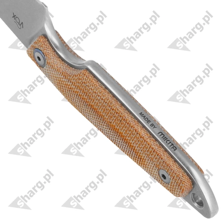 MKM Makro 1 Natural Canvas Micarta Knife, Stonewashed by Jesper Voxnæs (MKMA01-NC)