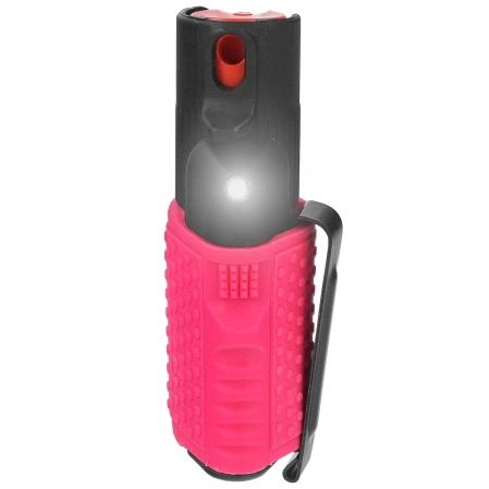 ESP Hurricane Flashlight Clip Pepper Spray, Black/Pink 15 ml - Jet