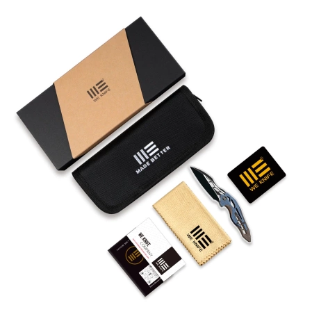 We Knife Ignio Polished Bead Blasted Titanium, Silver Bead Blasted CPM 20CV by Toni Tietzel (WE22042B-4)