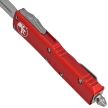 Microtech UTX-85 D/E OTF Knife Red Aluminum, Satin M390 (232-4RD)