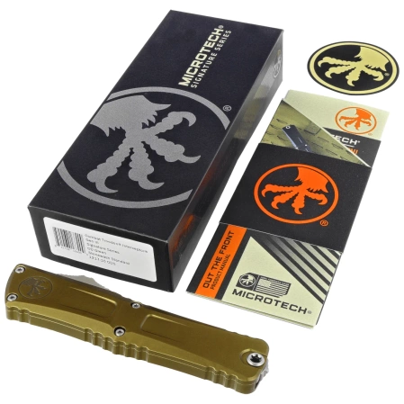Nóż automatyczny OTF Microtech Combat Troodon Gen III Interceptor Signature OD Green Aluminium, Stonewashed M390MK by Tony Marfione (1217-10ODS)
