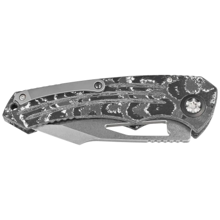 Heretic Knife Pariah Manual White Camo Carbon Fiber, Stonewashed MagnaCut by Tony Marfione Jr.