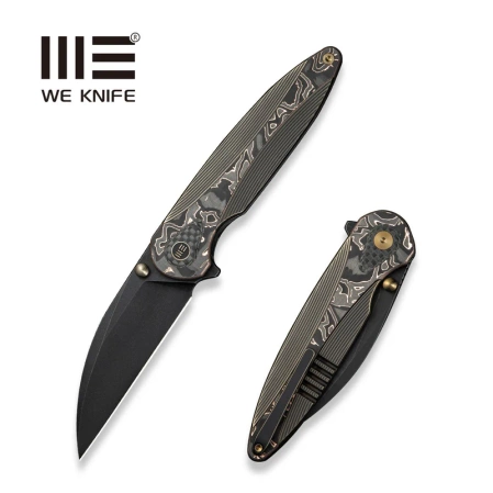 Nóż składany WE Knife Zenthra Bronze Titanium/Copper Foil Carbon Fiber, Black Stonewashed M390 (WE24021C-3)