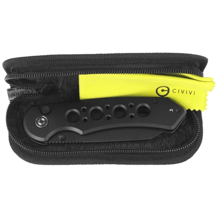 Civivi Pragma Prime Knife Black Aluminum, Black Stonewashed 14C28N (C24067-1)