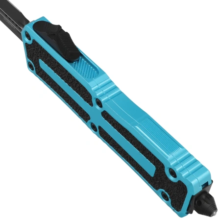 Nóż automatyczny OTF Microtech Scarab II Gen III D/E-S Turquoise Aluminium, Black M390MK by Tony Marfione (1180-1TQ)