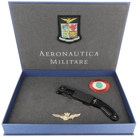 FOX Aeronautica Militare G10 / Aluminium, Black PVD N690Co rescue knife (FX-026900)