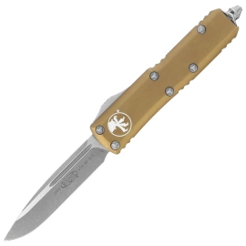 Microtech UTX-85 S/E OTF Knife Tan Aluminum, Apocalyptic M390 (231-10APTA)