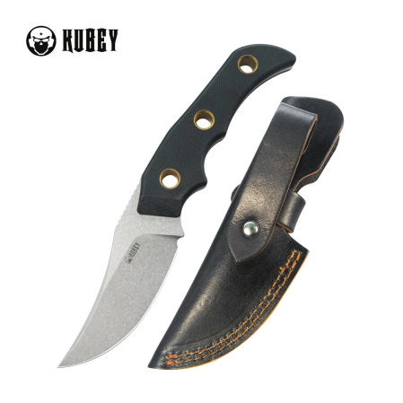 Kubey Blade Hunter Knife Black G10, Beadblasted 14C28N by Mikkel Willumsen (KU375A)