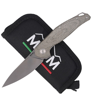 MKM Goccia Knife Green Canvas Micarta, Satin M390 by Jens Ansø (MKGC-GC)