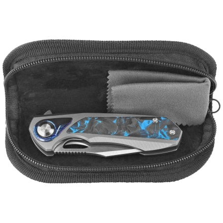 Remette RT-Saker Falcon Gray Titanium/Carbon Fiber, Manual Fine Grinding Satin S45VN (ASTP-1)