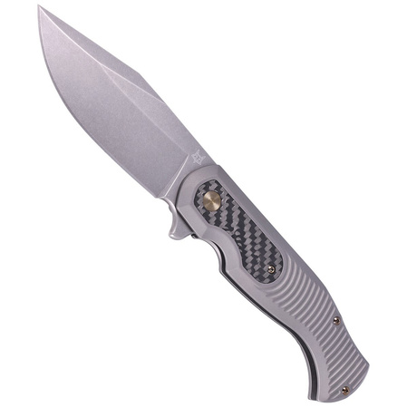 Nóż składany Fox Eastwood Tiger Sandblasted Titanium/CF, Coarse Stonewashed by Gudy Van Poppel (FX-524 TICF)