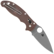 Spyderco Manix 2 Lightweight Sprint Run Knife Brown FRCP, Stonewashed CPM 15V by Eric Glesser (C101PBN15V2)