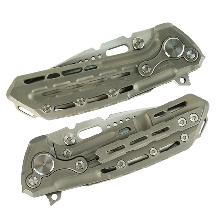 Reate TX228 LE No 018/100 Knife Dark Bead Blasted Titanium, Dark Bead Blasted Titanium Clip, Satin M390 (TX228 TDBB.TDBB.SAT)