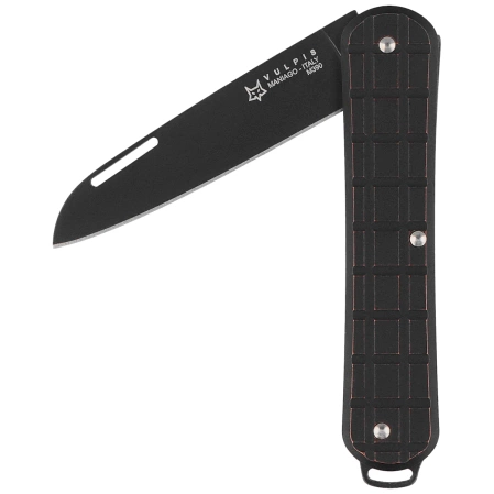 Fox Vulpis 130 LE No 053/250 Pocket Knife Grenade Pattern Black Copper, Black Stonewashed M390 (FX-VPGP130 COB)