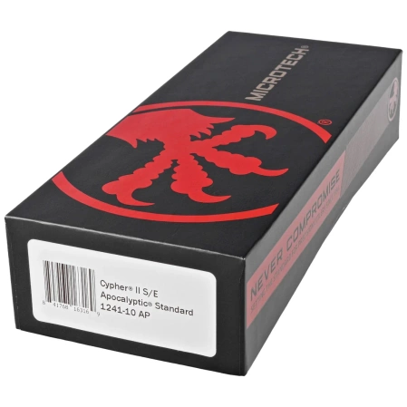 Microtech Cypher II S/E OTF Knife Black Aluminum, Apocalyptic M390MK by Deryk Munroe and Tony Marfione (1241-10AP)