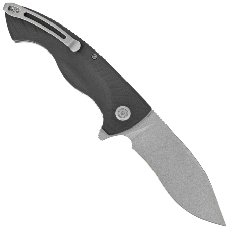 Kubey Timberwolf KU208D Knife Black G10, Stonewashed 14C28N