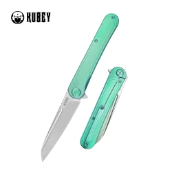 Kubey Dandy Knife Green Titanium, Sandblasted CPM S90V by Maksym Tkachuk (KB247F)