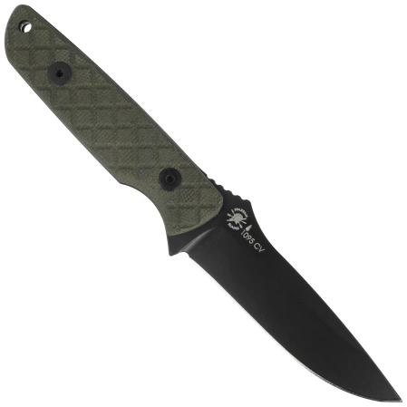 Spartan Blades Alala Knife Green Canvas Micarta, Black 1095 Cro-Van by Curtis Iovito (SBSL004BKGR)