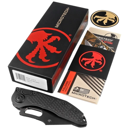 Nóż automatyczny Microtech Stitch-A S/E Black Aluminium, Tactical M390 by Borka Blades and Tony Marfione (169-1T)