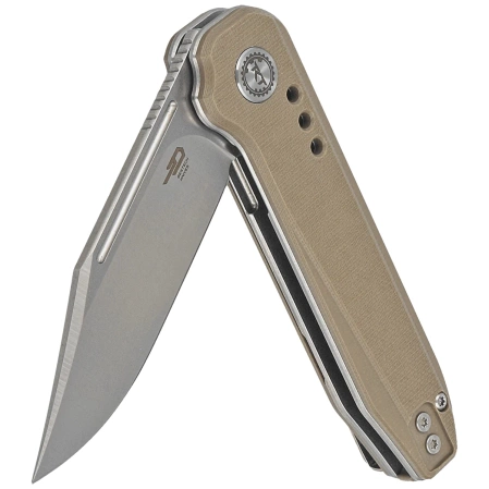 Bestech Syntax Beige CP G10, Stonewashed/Satin CPM 154CM by Todd Knife and Tool (BG41B)